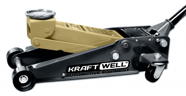 KraftWell KRWFJ3D_gold Домкрат подкатной гидравлический г/п 3000 кг.