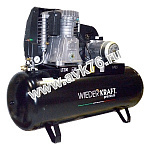 WIEDERKRAFT WDK-92060 Промышленный стационарный компрессор. Дополнительное давление в ресивере увеличивает запас воздуха. Производительность 606 л/мин, ресивер 200 л, питание 380 В.
